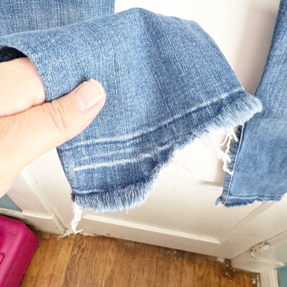 Madewell Maternity Skinny Jeans Stretchy Side Panels Distressed Look Size 28 - Picture 11 of 12